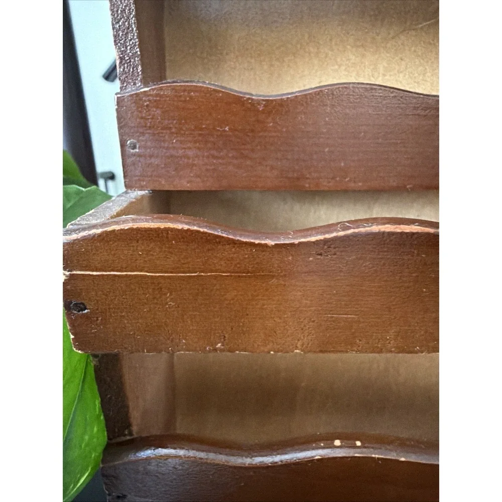 Vintage Wooden Letter/Bills/Holder Mail Organizer Wall Mount 20.25